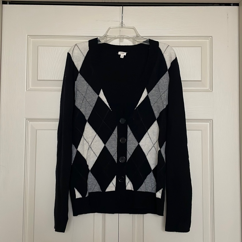 J.Crew Argyle Button Up Sweater/Cardigan